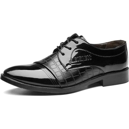 Classic Business Mens Dress Shoes Fashion Elegant Formal Wedding Shoes Men Slip On Office Oxford Shoes For Men Black