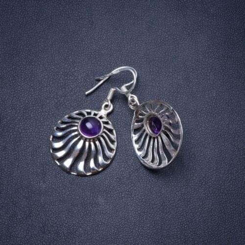 Natural Chalcedony Handmade Unique 925 Sterling Silver Earrings 1.5" Y0743