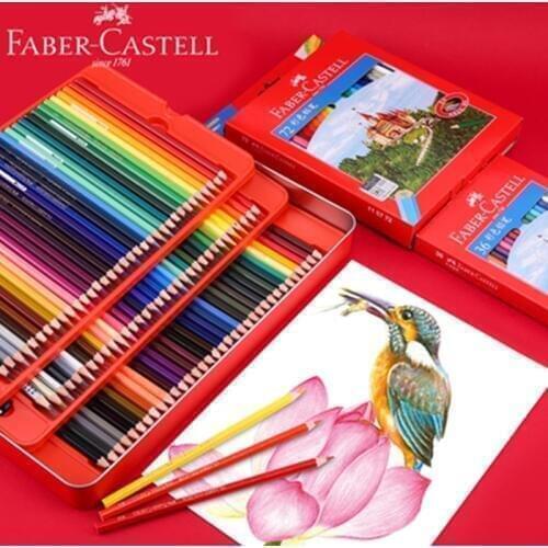 Faber Castell Water Soluble/Oily Colored Pencil 12/24/36/48/60/72/100 Colors Professional Painting Color Pencil for Art Supplies