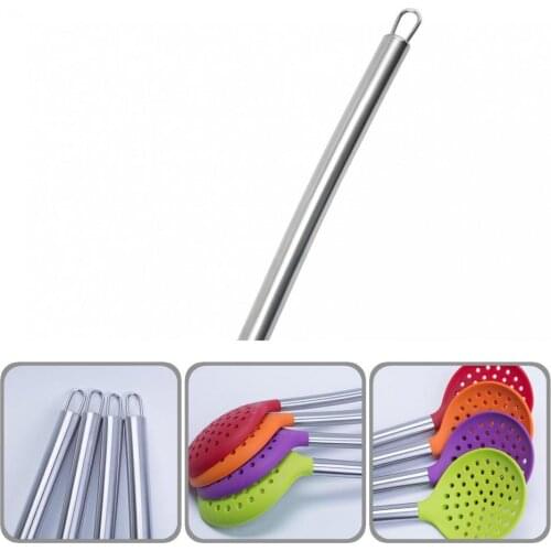Premium Kitchen Utensil Silicone Slotted Skimmer Spoon Stainless Steel Handle Colander Spoon Non-scratching for Kitchen