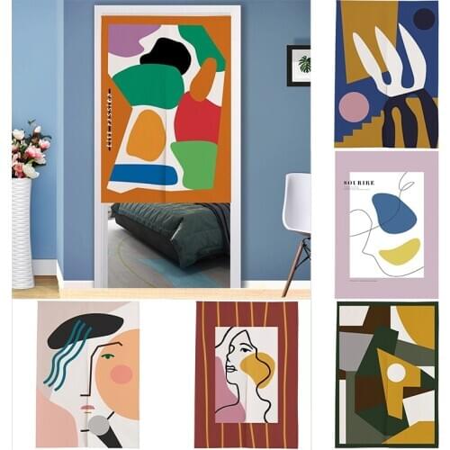 Japanese Bedroom Kitchen Partition Curtain Cloth Door Curtain Shower Toilet Half Panel Curtain Home Decoration Geomantic Curtain