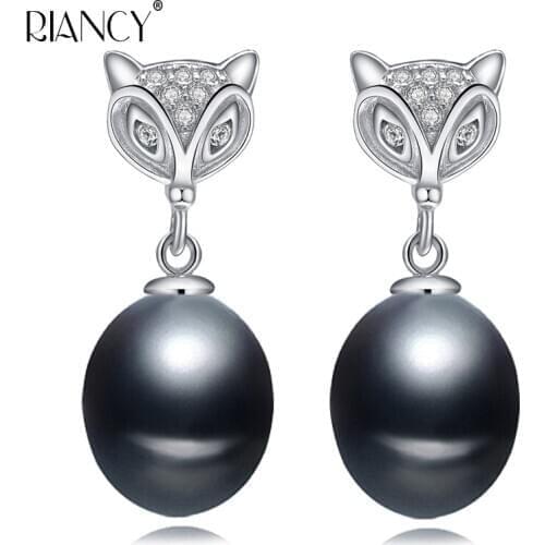 Charms Freshwater Black Pearl Jewelry Geometric Bohemian Pearl Earrings Fashion Stud Pearl Earrings For Women