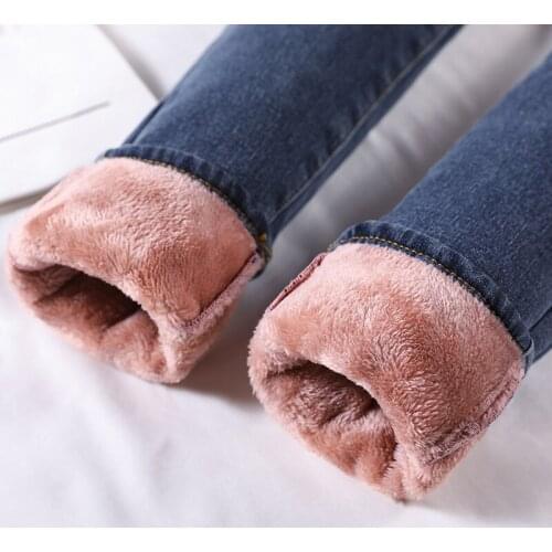 Winter Jeans for Women High Waist Jeans Female Trousers Thickened Jeans Plus Size Velvet Thick Warm Push Up Mom Jeans Woman