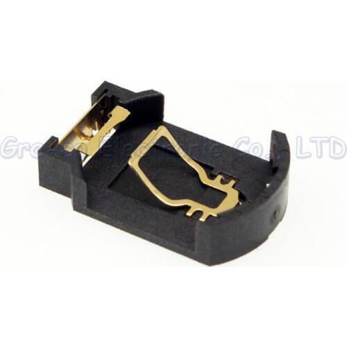 10pcs SMT gold plated button battery case battery box 3V CR2032/CR2025 battery holder slot Thickness 5.5MM