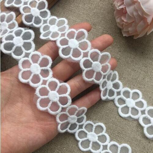 10 Yards Organza Lace Trim Flower Pattern Wedding Embroidered DIY Handmade Patchwork Lace Ribbon Fabric Sewing Supplies Craft