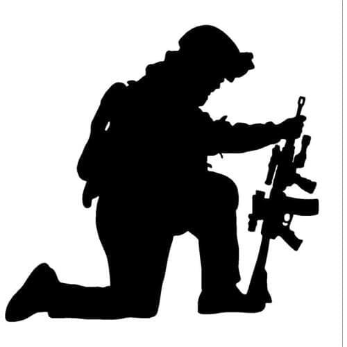 16*15.2CM The Soldiers Firing Personality Car Sticker Covering The Body Of Fashion Vinyl Decals Black/Silver C7-1535