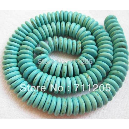 3x10mm Blue Turquoises Rondelle loose beads 16",Min. Order is $10,we provide mixed wholesale for all items