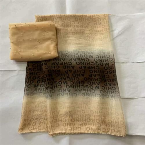 5+2 yards/set High quality african soft silk fabric with swiss voile lace tissu for ladies printed silk chiffon fabric! LXF61625