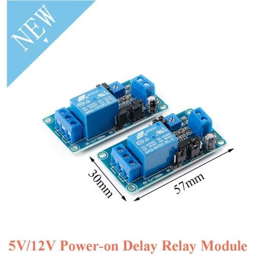 DC 5V 12V Power-on Delay Relay Module Delay Timer Circuit Board Off-on Turn off Switch Function For Arduino