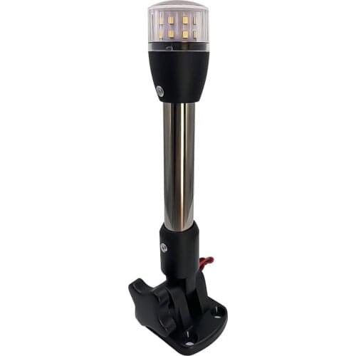 Boat White LED All Round Marine 10/30V Pole Light Fold Down Masthead Anchor Lamp