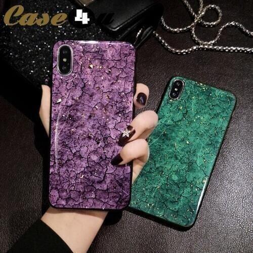 Sparkle Glitter Marble Stone Soft TPU Case for iPhone 6 6s 8 7 Plus XS Max XR X 10 Bling Gold Foil Diamond Texture Cover fundas