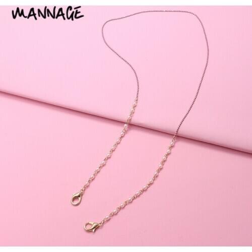 Pearl Beads Chain for Mask Glasses Beaded Necklace Sunglasses Lanyard Hanging Cord Fashion Jewelry 2021 New