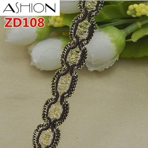 CHINCNIT width 1.3CM golden black Handmade Patchwork Craft for DIY Apparel Sewing Accessories lace ribbon ZD108