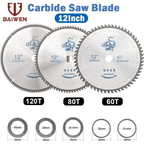 300mm 12Inch Circular Saw Blade Carbide Tippe Wood Cutting Discs Power Tools for Woodworking Grinder Saw 60T 80T 120T