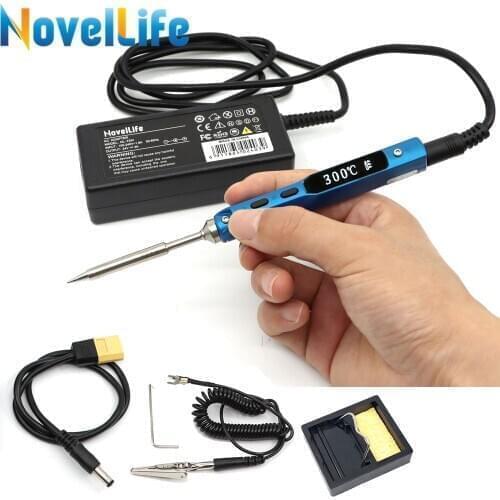 65W TS100 Mini Electric Soldering Iron Station 24V Power Supply Kit Adjustable Temperature Digital OLED Display with Solder Tip