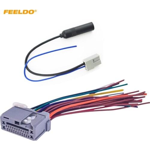 FEELDO 10Set For Honda 2008-2011 Stereo CD Audio Aftermarket Wire Harness Cable +Radio Antenna Install Plug #AM4933