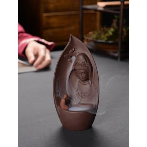 HOT SALE # large # fashion COOL Asia Buddhism ART HOME bless family Safe CHAN DAO Ceramic Guanyin Bodhisattva Buddha Ornament