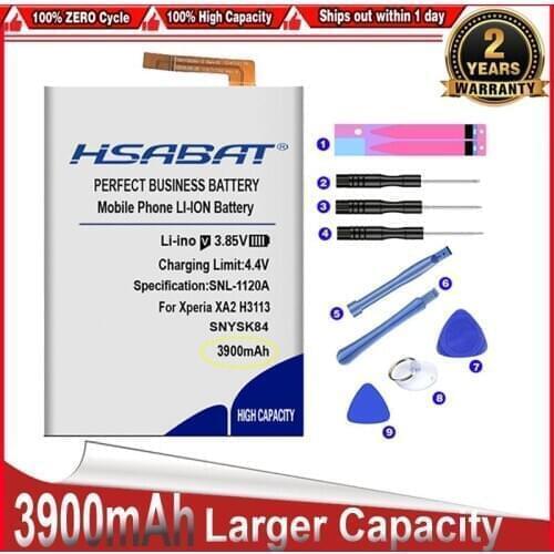 HSABAT 0 Cycle 3900mAh SNYSK84 Battery for Sony Xperia XA2 H3113 H4113 1309-2682 High Quality Phone Replacement Accumulator