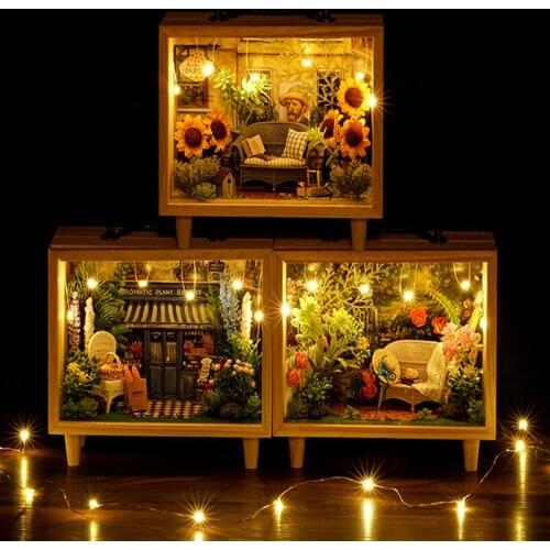 Handmade Toy DIY Dollhouse Wooden Doll Houses Miniature Doll House Furniture Kit Casa Music Led Toys For Children Birthday Gift
