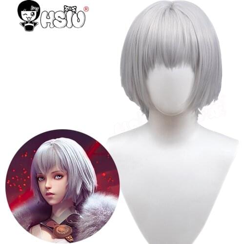 Incarnation cosplay baiyuekui wig Anime Incarnation cosplay「HSIU 」Fiber synthetic wig Silver short hair+Free Brand wig Cap