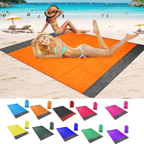 Compact Pocket Beach Blanket Festival Concerts Outdoor Picnic Mat Sand Proof Waterproof Mattress Rug for Family Travel Camping