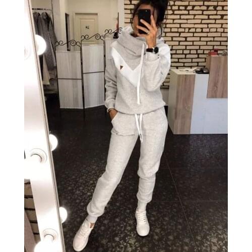 Womens Tracksuit 2 Piece Set Pullover Hoodie+Pants Sports Suit Female Autumn Winter Sweatshirt Sets Sportswear Suits For Woman