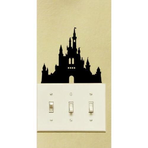 KUCADA Black Creative Castle DIY Wall Stickers Switch Sticker Home Decoration Wallpaper JG1887