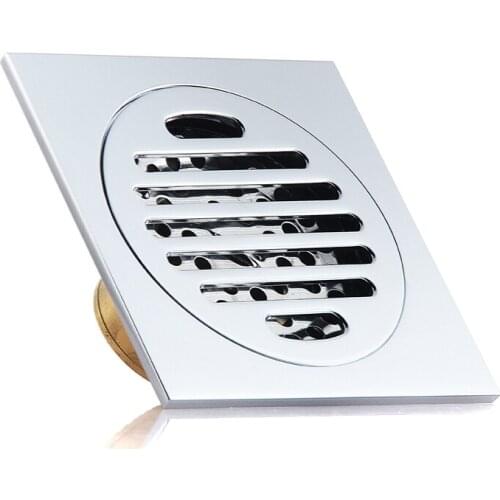 Hot Odor-Proof Copper Floor Drain Chrome-Plated Mesh Surface Large-Flow Anti-Reflow Shower Floor Drain