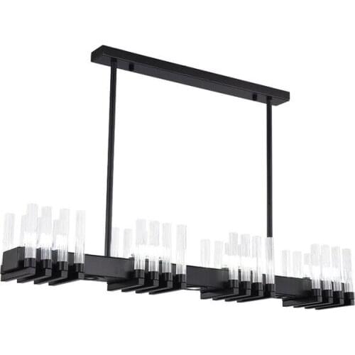 Nordic rectangle Crystal Restaurant Light Postmodern Hotel Lobby Creative Designer Personality Candlestick Chandelier