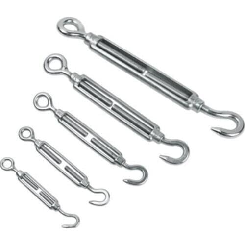 M4 M5 M6 M8 Stainless steel 304 Turnbuckle bolt Hook rigging eye screw wire rope tensioning tightener tight rope Connector