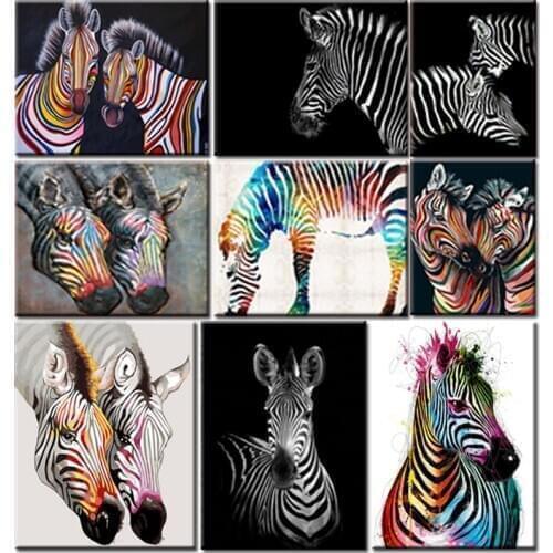 Oil Painting By Numbers Animal Zebra Diy Adults Kits Unique Gift Acrylic Paint Coloring Picture By Numbers Art Home Decoration