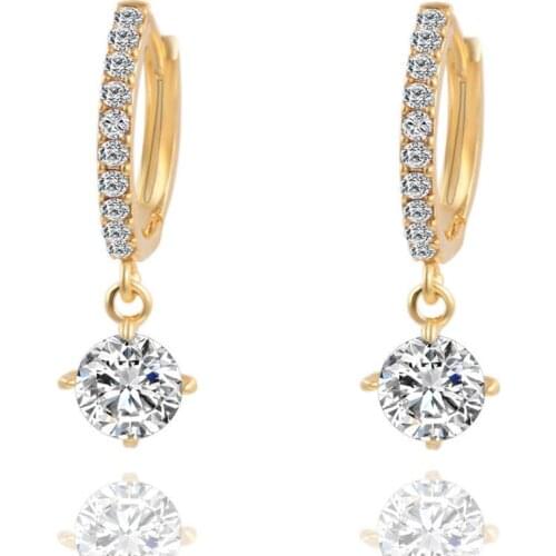Fashion Gold Color Earrings Austrian Crystal Rhinestone Earring For Women Wedding Jewelry