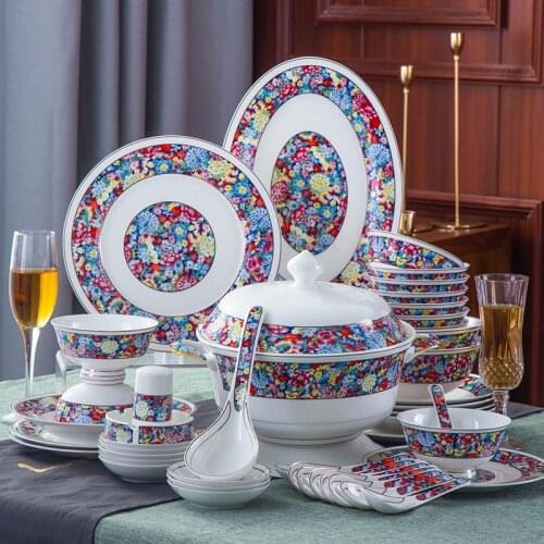 Enamel ceramic tableware set