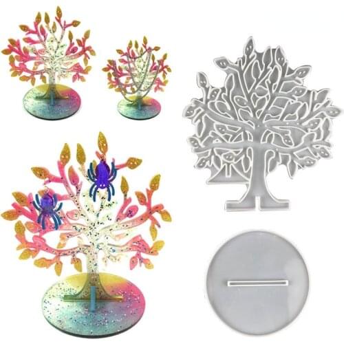 New Type Winter Tree Resin Mold Christmas Ornament Display Tray Silicone Mold for DIY Epoxy Crystal Decoration