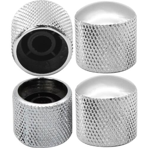 NEW 4pcs Metal Bass Knobs Guitar Speed Control Knobs Dome for Electric Bass / Guitar