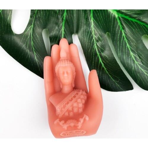 New 3D Buddha Hand Silicone Soap Molds DIY Candle Crafts Mold Hand of Fatima Mascot Candle Resin Moulds Cake Tools Plaster Mold