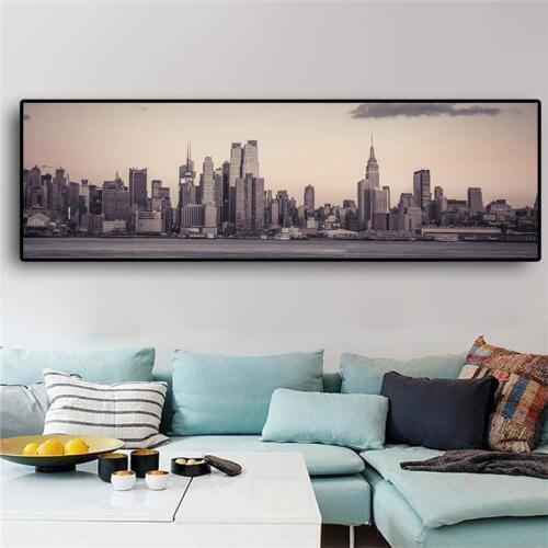 New York City Landscape Canvas Art Posters and Prints Manhattan Empire State Building Scandinavian Wall Picture for Living Room