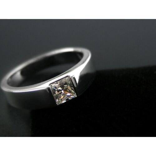 0.5 Carat Sterling Gold 14K Princess Style Enchanting Simulate Diamond Women Anniversary Ring High Quality Guarantee Jewelry