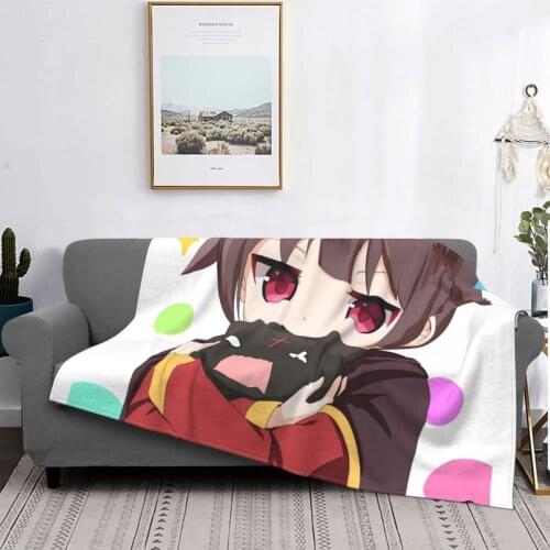 Megumin And Chomusuke Konosuba Blankets Fleece Autumn/Winter Multifunction Soft Throw Blankets for Bedding Couch Bedding Throws