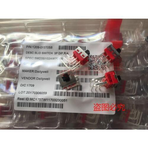 Original new 100% 5MD3S102AM7QES toggle switch 6pin 3gear bending foot side sliding 2A250V handle 5mm high