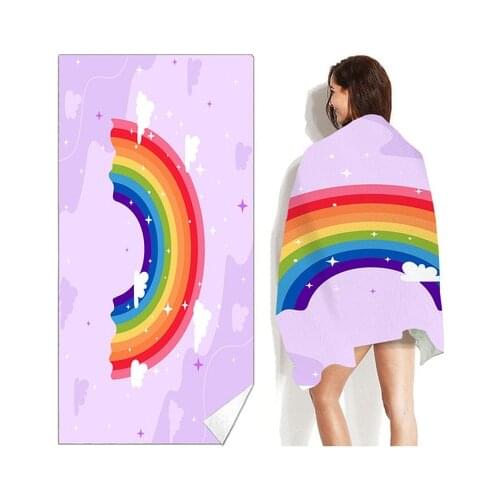 Fresh Rainbow Series Printed Beach Towel For Adult Quick Drying Swimming Surf Shower Towel Outdorr Travel Yoga Mat Blanket
