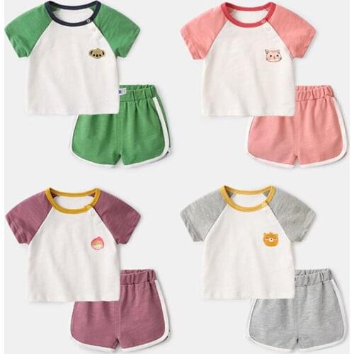 Baby Boy Girl Casual Suit Short-sleeved T-shirt+shorts Summer Suits Infant Toddlers Child Clothing Kids Clothes Sets 0-4age