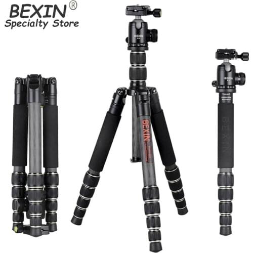 BEXIN BX285C carbon fiber tripod anti-folding portable outdoor travel professional tripod for SLR camera video recorder