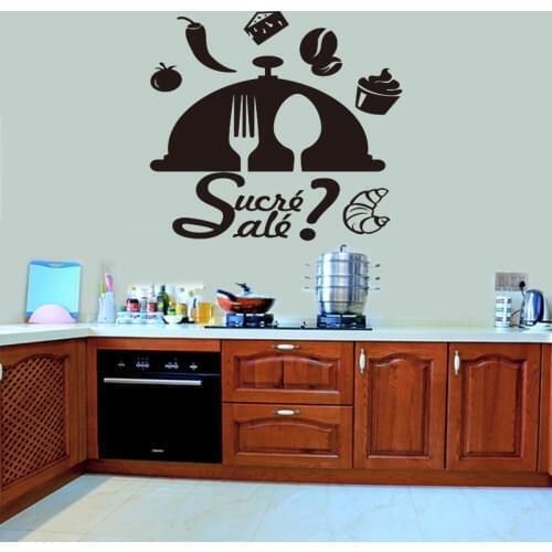 Sticker French Cuisine Sweet And Vinyl Wall Sticker Wallpaper Mural Wall Art Kitchen Tile Sticker Home Decoration DD0331