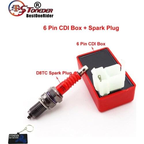 STONEDER Ignition AC CDI Box Spark Plug D8TC For 150cc 200cc 250cc Engine Chinese ATV Quad Pit Dirt Bike Motorcycle