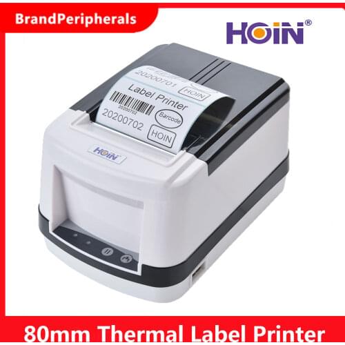 HOIN 80mm Thermal Label Printer Wired Barcode Printer 203DPI USB High Speed Label Maker Sticker Compatible Windows Home Business