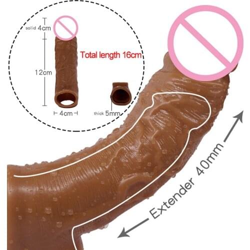 Penis Sleeve Enlargement Extender Increases Condoms Ring Cock Erotic Toys Cover Headers Sexual Sexs Shop Sexual Tools For Men