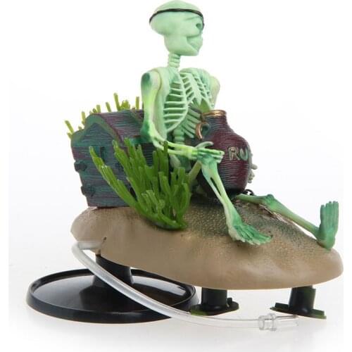Drunk Skeleton Fish Tank Ornament Aquarium Air-operated Landscape Decoration New