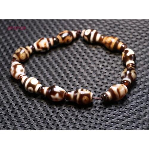 Treasure Unique Set of 12 Magical Tibetan Old Agate Multiple Symbol Bottle Shape dZi Bead Amulet Timestown UPD22