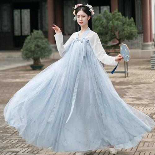 Spring Summer Autumn Hanfu Models Full Chest Skirt Hanfu Women 2021 New Tang-Made Ancient Costumes Daily